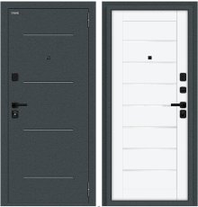 Дверь Браво Техно/SBlack Старк антрацит/White Silk