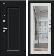 Дверь Браво Флэш МФ/BChrome Букле черное/Bianco Melinga