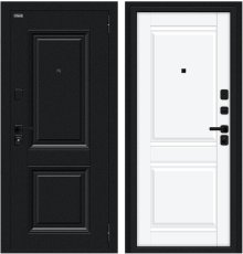 Дверь Браво Некст МФ/SBlack Букле черное/White Silk