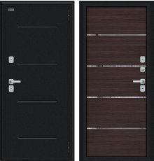 Дверь Браво Thermo Лайн/BChrome Букле черное/Wenge Melinga
