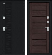 Дверь Браво Thermo Техно Д2/BChrome Букле черное/Wenge Melinga