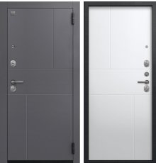 Дверь А-11 Черный муар, Кашемир графит - Кашемир белый фото