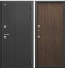 Дверь Термо-90 графит букле - миндаль рифлёный фото