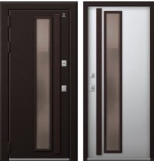 Дверь Термо-14 Шоколад муар - Кашемир белый