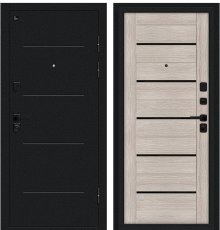 Дверь Браво Грид Букле черное/Cappuccino Melinga фото