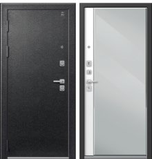 Дверь C-104 Черный Муар - Кашемир Белый Зеркало фото