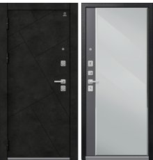 Дверь С-114 Черный Муар+Бетон Темный - Кашемир Графит фото
