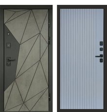 Дверь Термо-Доор ГЕОМЕТРИЯ БЕТОН  (ЧЕРНАЯ ФУРНИТУРА) (квартира)