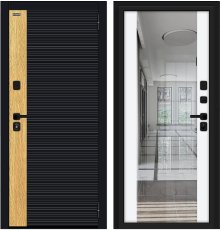 Дверь Браво Эво/SBlack Black Shell-Wotan Oak/White Silk