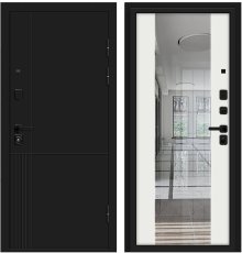 Дверь Браво Optim Z-2 Нео Зеркало Муар черный/Белый