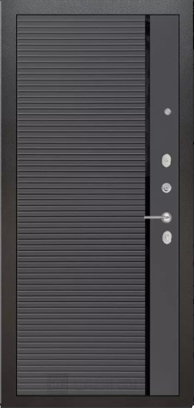 Дверь Лабиринт CARBON, 22 - Графит софт, черная вставка