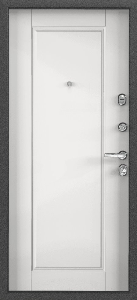 Дверь Цербер 3К(Чёрный муар) Мрамор (Черная Фурнитура)(Сменная панель), 1-Белый