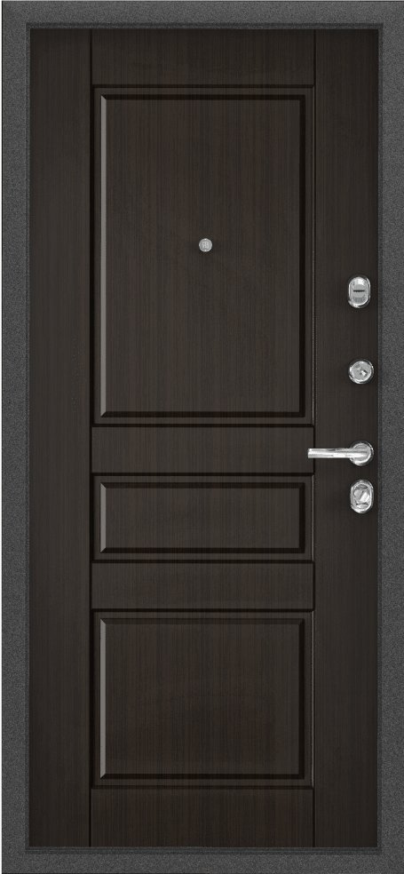 Дверь Цербер 3К(Чёрный муар) Хаки(Черная Фурнитура)(Сменная панель), 3-Венге