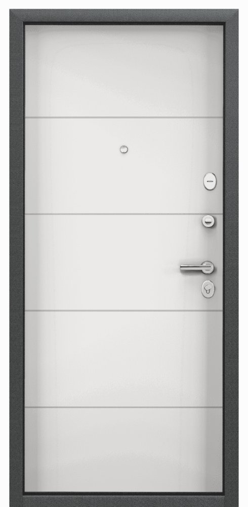 Дверь Цербер 3К(Чёрный муар) Мрамор (Черная Фурнитура)(Сменная панель), 6-Белый
