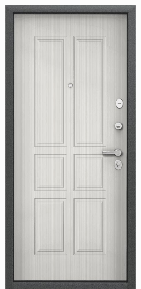 Дверь Цербер 3К(Чёрный муар) Мрамор (Черная Фурнитура)(Сменная панель), 8-Лиственница белая