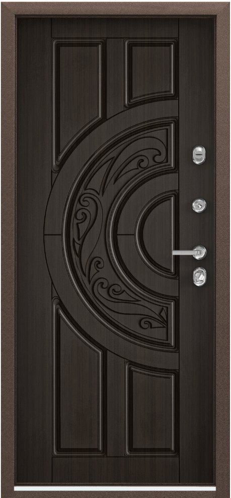 Дверь Цербер 3К(Чёрный муар) Хаки(Черная Фурнитура)(Сменная панель), 22-Венге
