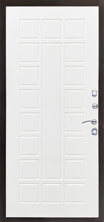 Дверь Цербер 3К(Чёрный муар) Хаки(Черная Фурнитура)(Сменная панель), 23-Белый