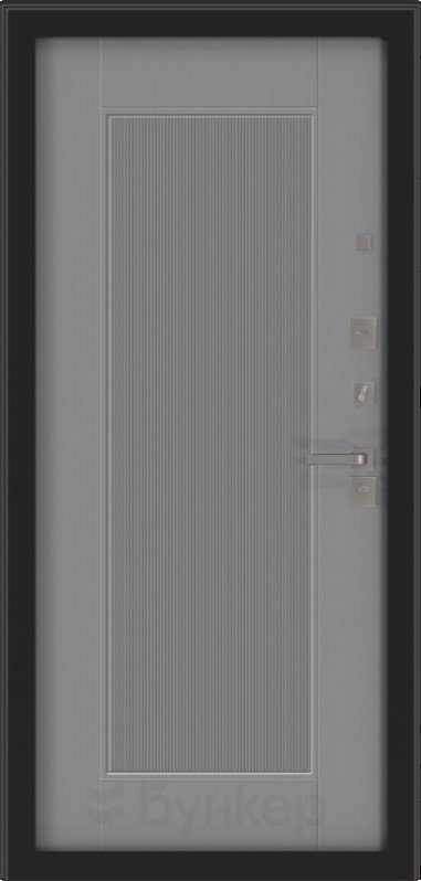 Дверь Бункер BN-05, с панелью АМСТРОД Серый софт рельеф
