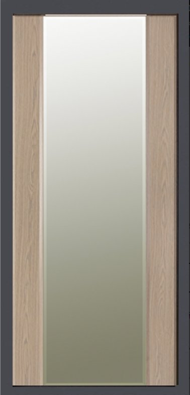 Дверь ЗД Урал МП с декором, Зеркало макси беленый дуб