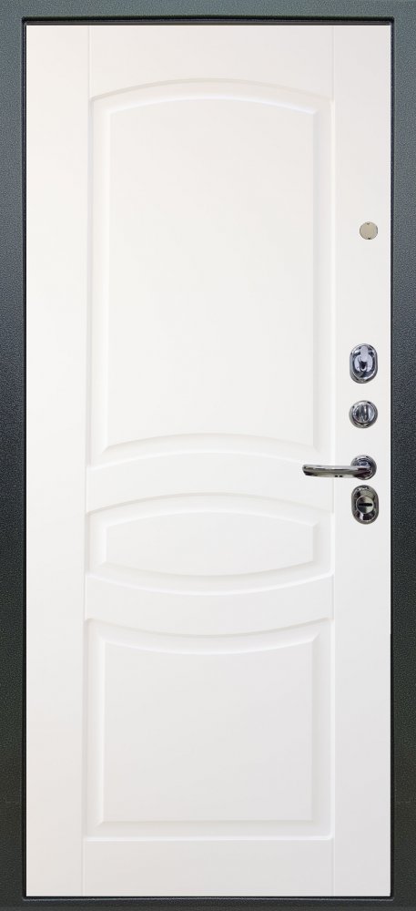 Дверь Аргус ЛЮКС 3К Лия-черный-софт  Антик серебро, Монако-белый-софт