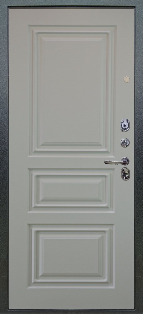 Дверь Аргус ЛЮКС 3К Техно-темный-бетон Антик серебро, Скиф-белый-софт