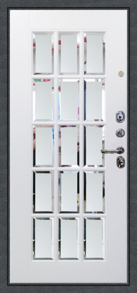 Дверь Аргус ЛЮКС 3К Тори-синий-софт  Антик серебро, мэрелин софт милк зеркало с фацетом
