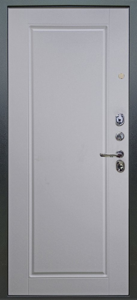 Дверь Аргус ЛЮКС 3К Агат-дуо-темный-бетон  Антик серебро, Тревор-белый-софт