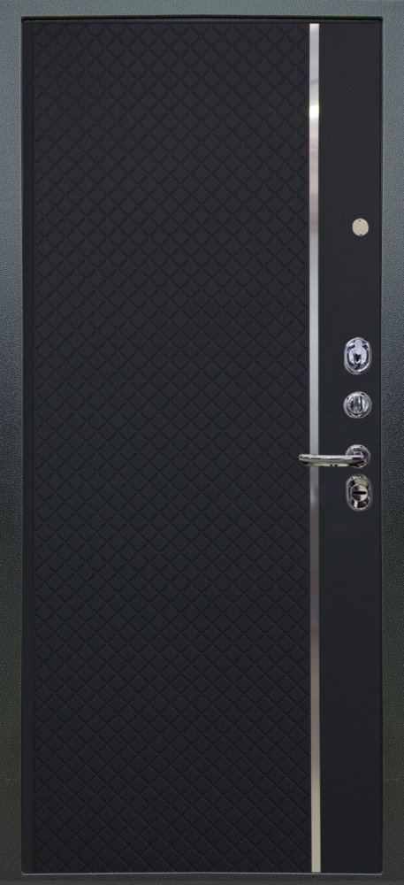 Дверь Аргус ЛЮКС 3К Техно-темный-бетон Антик серебро, Лия-черный-софт