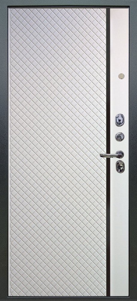 Дверь Аргус ЛЮКС 3К Техно-темный-бетон Антик серебро, Рина-белый-софт