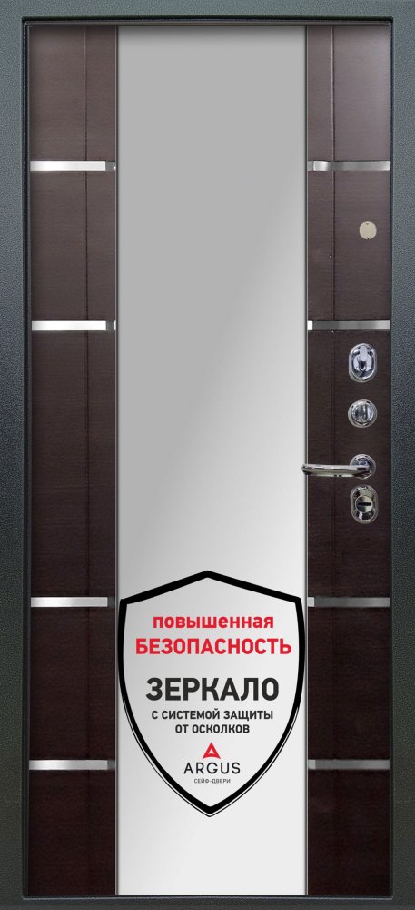 Дверь Аргус ЛЮКС 3К Рина-Белый-софт Антик серебро, Самсон-венге
