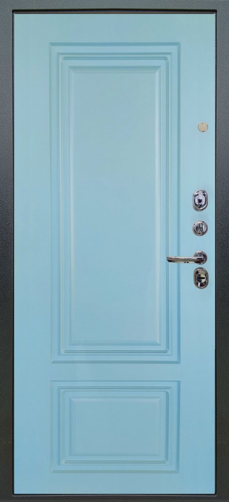 Дверь Аргус ЛЮКС 3К Тори-синий-софт  Антик серебро, Эталон RAL-6027
