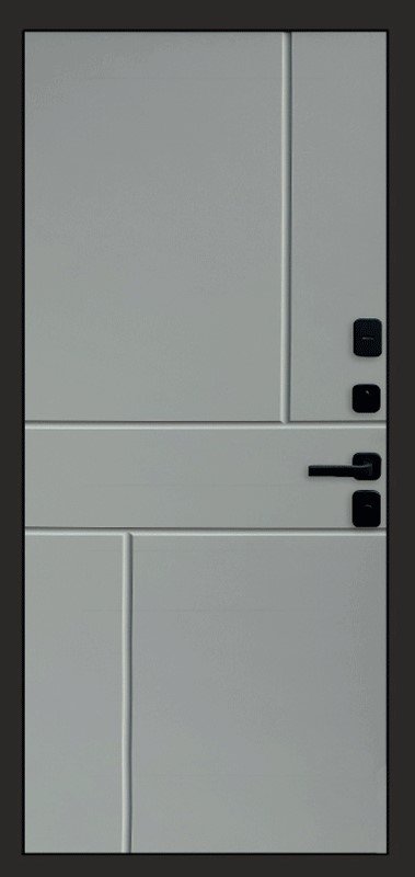 Дверь Термо-Доор ПРЕСТИЖ BLACK (Квартира), Горизонт серый софт