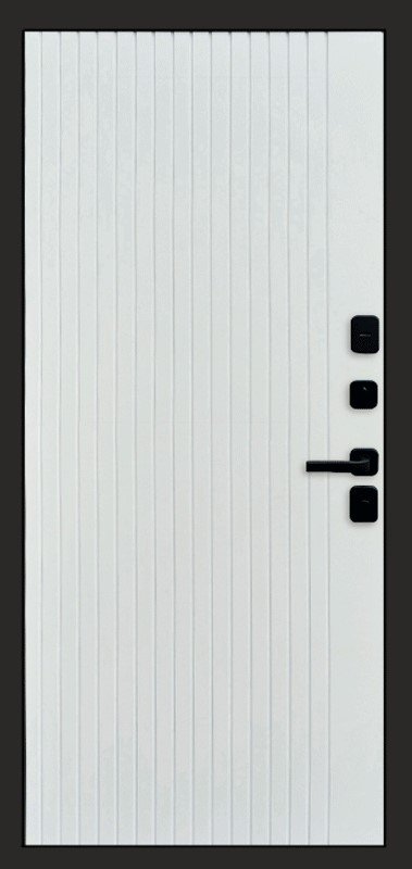 Дверь Термо Доор  Fusion Black(Квартира), Flat белый софт