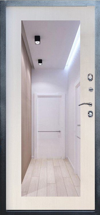 Дверь Термо Доор  Fusion Black(Квартира), Зеркало триумф лиственница