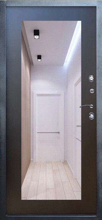 Дверь Термо Доор  Fusion Black(Квартира), Зеркало триумф венге