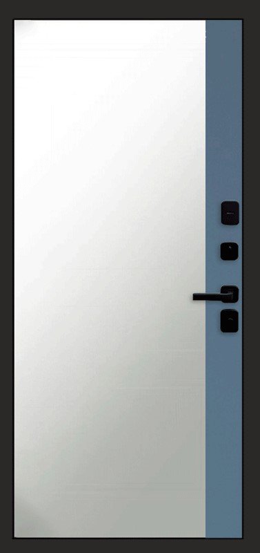 Дверь Термо Доор  Black Line(Квартира), Зеркало фацет grey софт