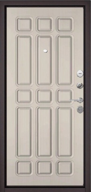Дверь Бульдорс TRUST - MASS -  Р/Р  Черный муар металик КАЛЕ, Ларче бьянка 9S-111