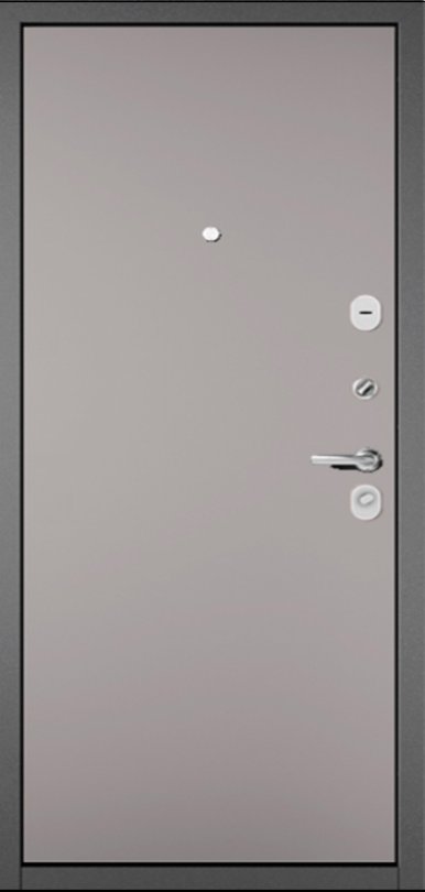Дверь Бульдорс TRUST - MASS -  Р/Р  Черный муар металик КАЛЕ, Эмаль светло серая  9S - 100