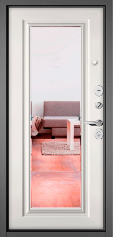 Дверь Бульдорс TRUST - MASS - M/Р БУКЛЕ шоколад R-4, Белый Софт  9S-140
