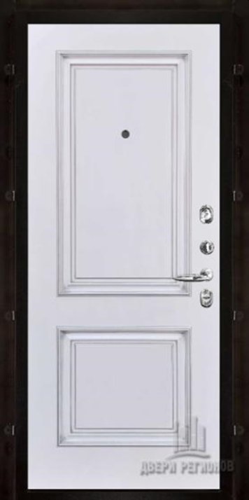 Дверь Двери Регионов МАЛАХИТ ТЕРМО (1119/1188 Е), БАГЕТ 32 Эмаль Белая Патина Серебро