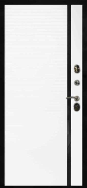 Дверь Арма РОНДО, 15 - белая матовая вставка стекло, 16 мм