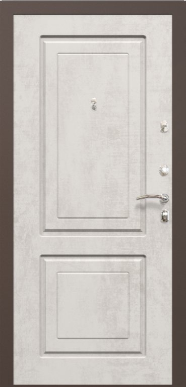 Дверь Зелар Евро 3 Белый матовый рис № 156 , муар белый, Бетон Крем 69