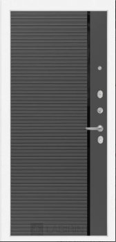 Дверь Лабиринт Лайн WHITE, 22 - Графит софт, черная вставка