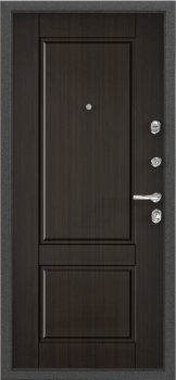 Дверь Цербер 3К(Чёрный муар) Мрамор (Черная Фурнитура)(Сменная панель), 2-Венге