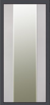 Дверь ЗД Урал МП с декором, Зеркало макси - софт белый