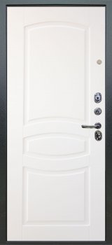 Дверь Аргус ЛЮКС 3К Лия-черный-софт  Антик серебро, Монако-белый-софт