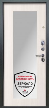 Дверь Аргус ЛЮКС 3К Рина-Белый-софт Антик серебро, Милли-ларче-светлый