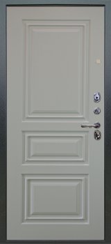Дверь Аргус ЛЮКС 3К Лия-черный-софт  Антик серебро, Скиф-белый-софт