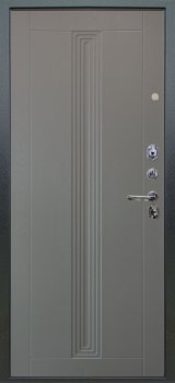 Дверь Аргус ЛЮКС 3К Рина-Белый-софт Антик серебро, Вертикаль-Роял-вуд-серый