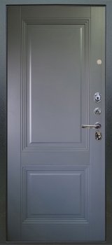 Дверь Аргус ЛЮКС 3К Рина-Белый-софт Антик серебро, Соло-Антрацит